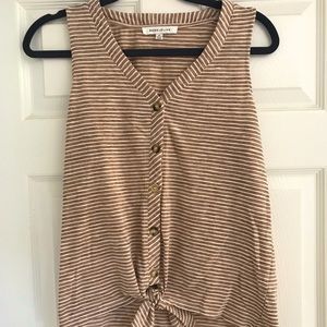 Rose and Olive: Button Up- Front Tie Tank Top